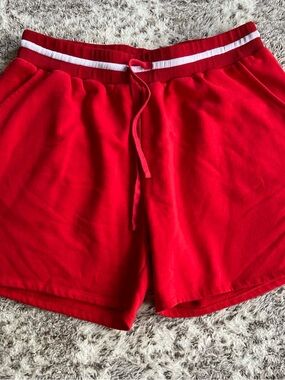Masseys Women’s Plus Size 2X Red Athleisure Lounge Shorts